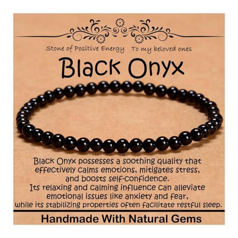 4mm Natural Healing Gemstone Bracelet Handmade Yoga Stretch